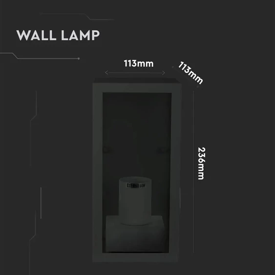 Wall Lamp 1*E27 Matt Black Clear Glass