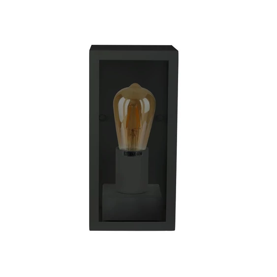 Wall Lamp 1*E27 Matt Black Clear Glass