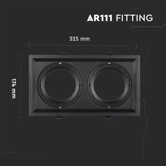 2xAR111 Fitting Black