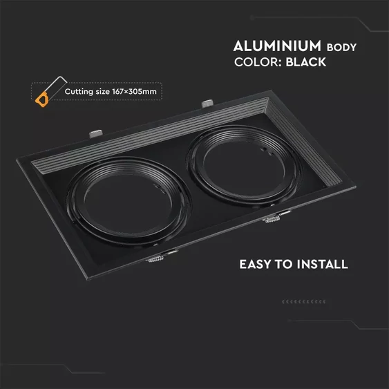 2xAR111 Fitting Black