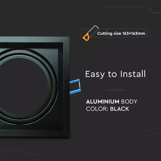 1xAR111 Fitting Black