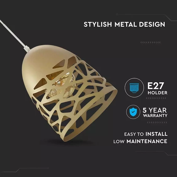 Pendant Light Champean Gold With Gold Canopy