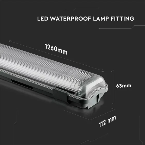 LED Waterproof Lamp PC/PC 2x1200mm 2x18W 4000K