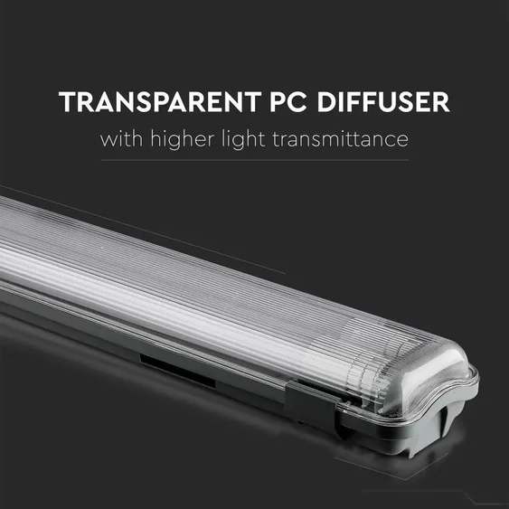V-TAC armatúra 2 db LED fénycsővel 120cm 36W IP65 természetes fehér - SKU 6387