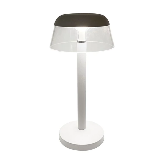 V-TAC asztali akkus lámpa, fehér házzal, akril búrával, CCT, 130x285mm - SKU 23686