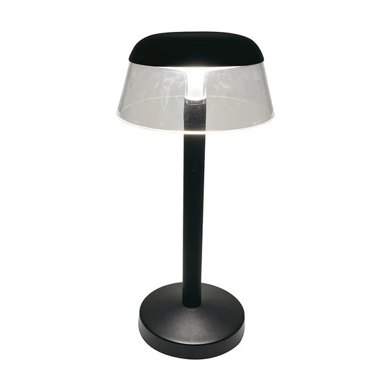 V-TAC asztali akkus lámpa, fekete házzal, akril búrával, CCT, 130x285mm - SKU 23685