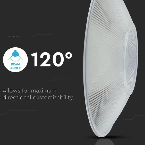 V-TAC átlátszó lámpaernyő csarnokvilágítóhoz 120° - SKU 574