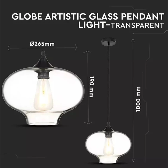 Pendant Light Globe Artistic Glass Transparent  Ф280мм