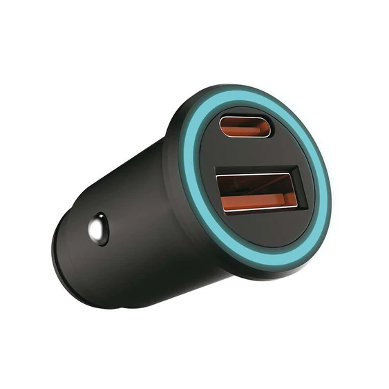 V-TAC autós szivargyújtós gyorstöltő, Power Delivery, USB és Type-C csatlakozóval - SKU 7744
