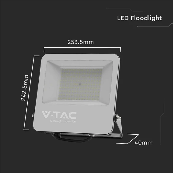 V-TAC B-széria LED reflektor 100W hideg fehér 185 Lm/W, fekete ház - SKU 9895