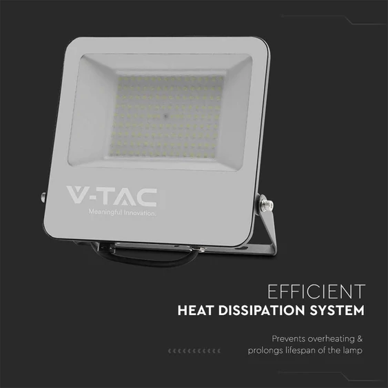 V-TAC B-széria LED reflektor 100W hideg fehér 185 Lm/W, fekete ház - SKU 9895