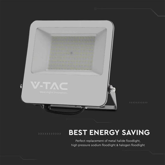 V-TAC B-széria LED reflektor 100W hideg fehér 185 Lm/W, fekete ház - SKU 9895