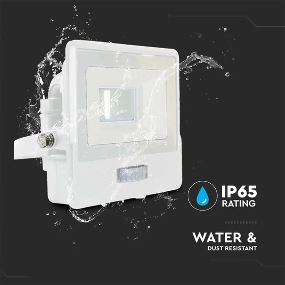 10W LED PIR Sensor Floodlight SAMSUNG CHIP White Body 6400K