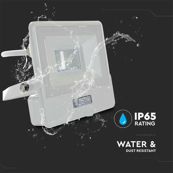 10W LED PIR Sensor Floodlight SAMSUNG CHIP White Body 6400K 1M Cable