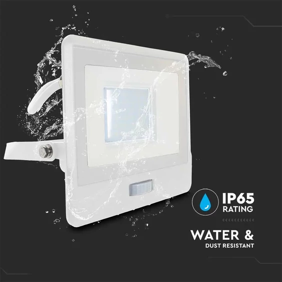 30W LED PIR Sensor Floodlight SAMSUNG CHIP White Body 4000K 1M Cable