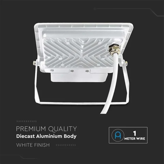 30W LED PIR Sensor Floodlight SAMSUNG CHIP White Body 4000K 1M Cable