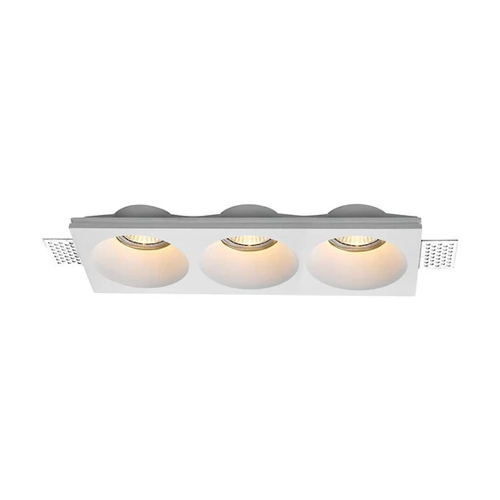 V-TAC beépíthető 3xGU10 LED gipsz spotlámpa keret, hármas keret - SKU 6765