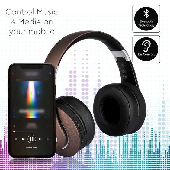 Bluetooth Wireless Headphone With Adjustable Head 500mAh Brow W/BAG