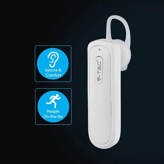 Headset Bluetooth 70mAh White