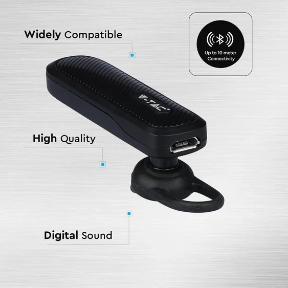 Headset Bluetooth 70mAh Black