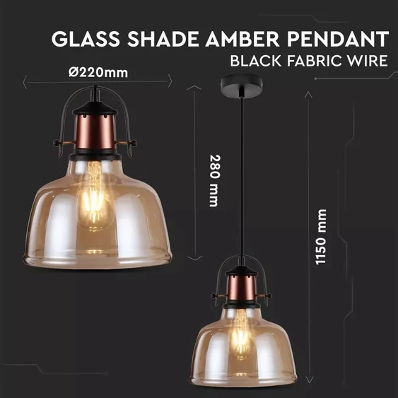 Glass Pendant Light Amber