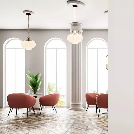 Glass Pendant Light Amber