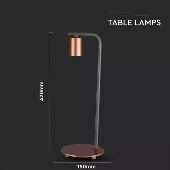 Designer Table Lamp With E27 Holder + Switch Red Bronzе