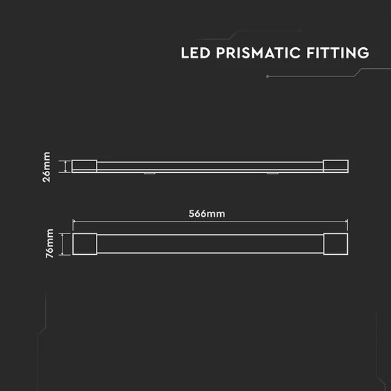 V-TAC bútor, - és pultvilágító LED lámpa 57cm 20W hideg fehér, 120lm/W - SKU 23787