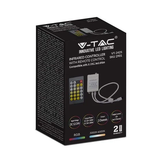 V-TAC CCT LED szalag vezérlő távirányítóval 12/24V - SKU 2901