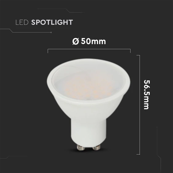 V-TAC CREE GU10 LED spot égő 4.5W meleg fehér 100° - SKU 21201-6