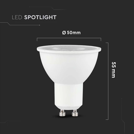 V-TAC CREE GU10 LED spot égő 7.5W meleg fehér 110° - SKU 218726