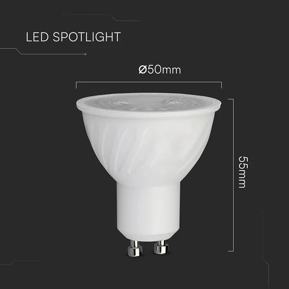 V-TAC CREE GU10 LED spot égő dimmelhető 6W hideg fehér 38° - SKU 211976