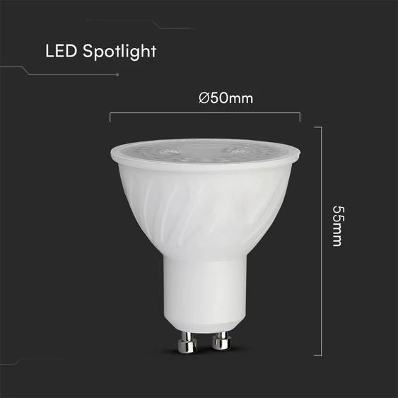 LED Spotlight SAMSUNG CHIP - GU10 6.5W Ripple Plastic Lens Cover 110° Dimmable 3000K