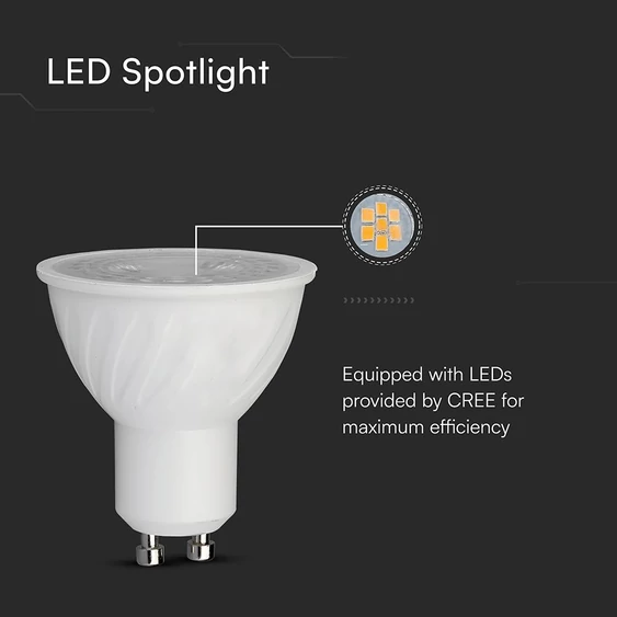 V-TAC CREE GU10 LED spot égő dimmelhető 6W természetes fehér 110° - SKU 211996
