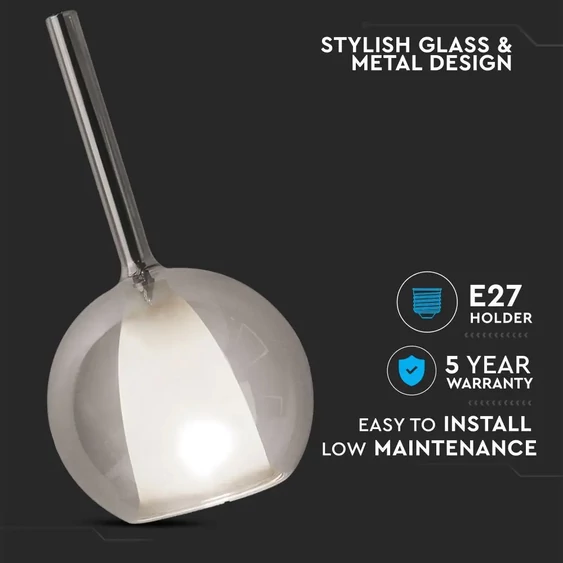 Pendant Light Modern Double Glass Gungray+White Ф180мм