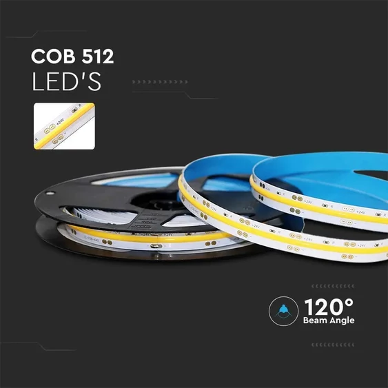 COB LED set - DC24 COB LED, 512 LEDs/m, with power supply, 6400K