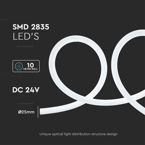 Tube LED Neon Flex, 12W/m, 6500K, DC24V, 360°D