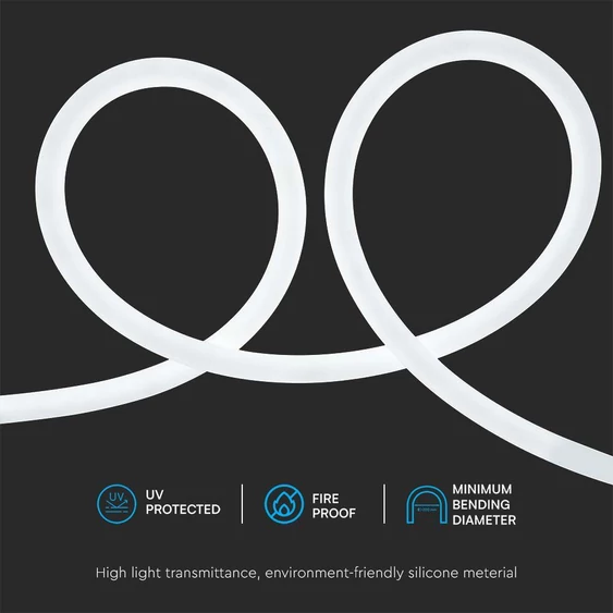 Tube LED Neon Flex, 12W/m, 6500K, DC24V, 360°D