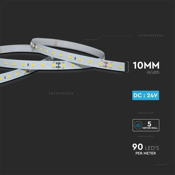 LED Strip -  90 LEDS/M 24V IP20 6400K 120° 4W/M 200LM/W