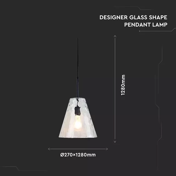 Pendant Designer Light Glass Cone Shape Bulb Down Ф300мм