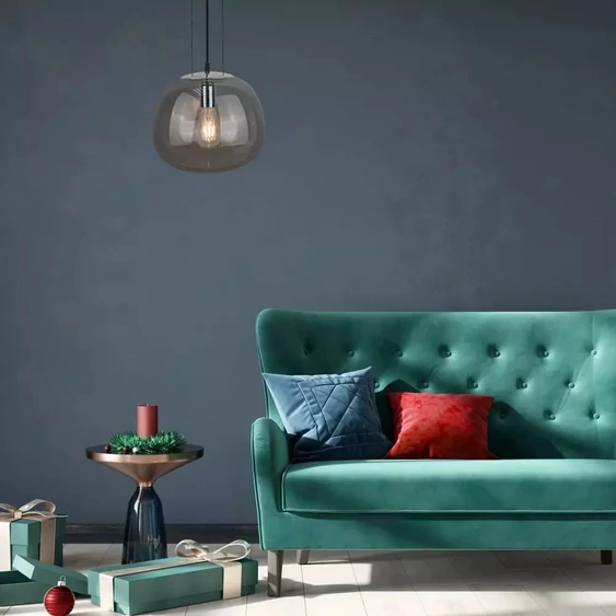V-TAC designer füstözött üveg csillár, függeszték E27 foglalattal - SKU 3887