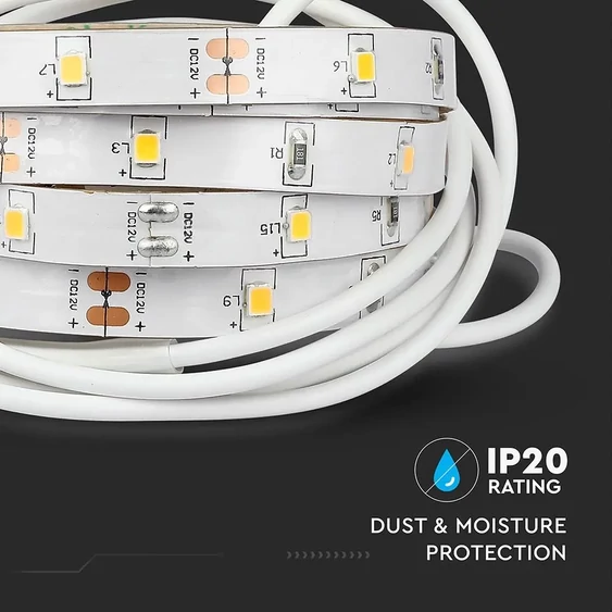 V-TAC dimmelhető LED szalag szett mozgásérzékelővel SMD 2835, 30 db/m természetes fehér - SKU 2549