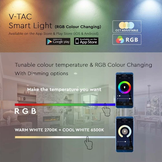 LED Filament Bulb - Smart WiFi 7W E27 A60 Clear glass, CCT