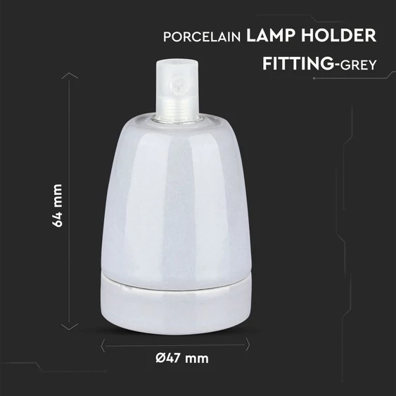 Porcelan Lamp Holder Fitting Grey
