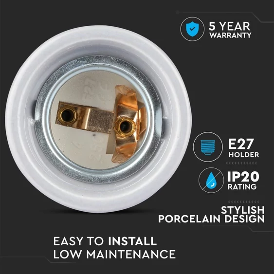 Porcelan Lamp Holder Fitting Grey