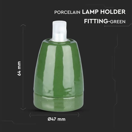 Porcelan Lamp Holder Fitting Green