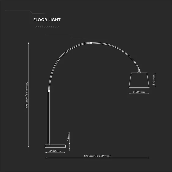 LED Floor Lamp E27 Ivory Lamp Shade