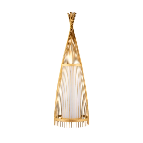 Wooden Floor Lamp With Rattan Lampshade D300*1000MM