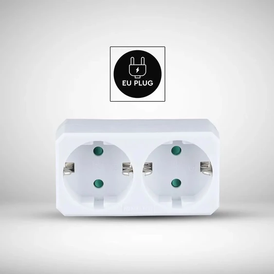 2 Ways Adapter With Earthing Contact 10/16A 250V (Label + Polybag With Headcard ) White