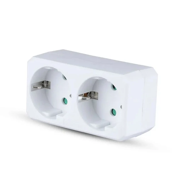 2 Ways Adapter With Earthing Contact 10/16A 250V (Label + Polybag With Headcard ) White